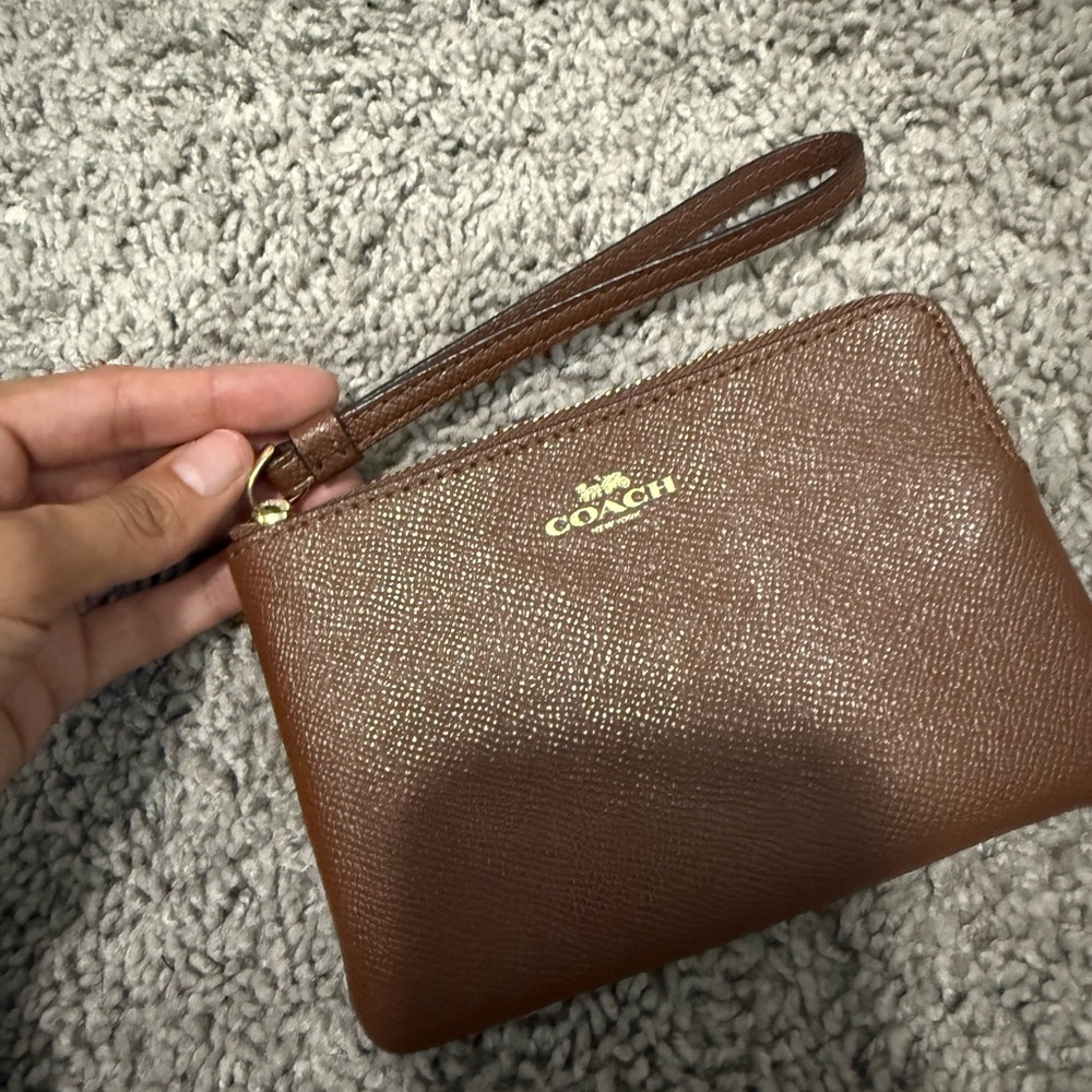 Coach Brown Wristlet